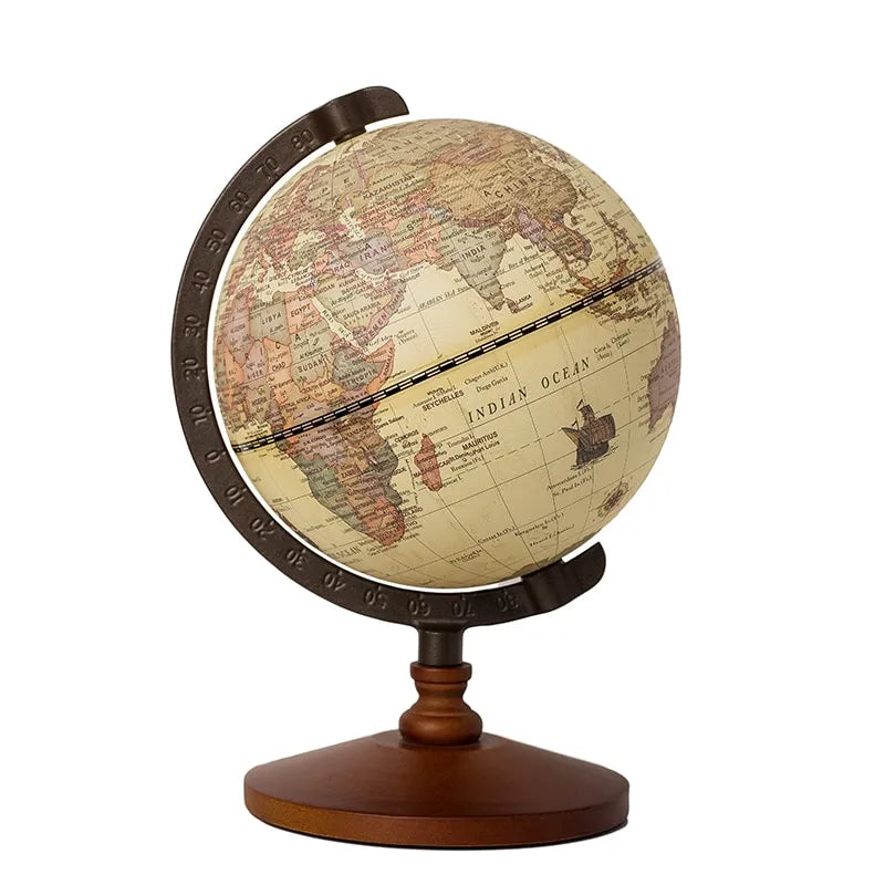 Nostalgic English Globe And Map Tapestry