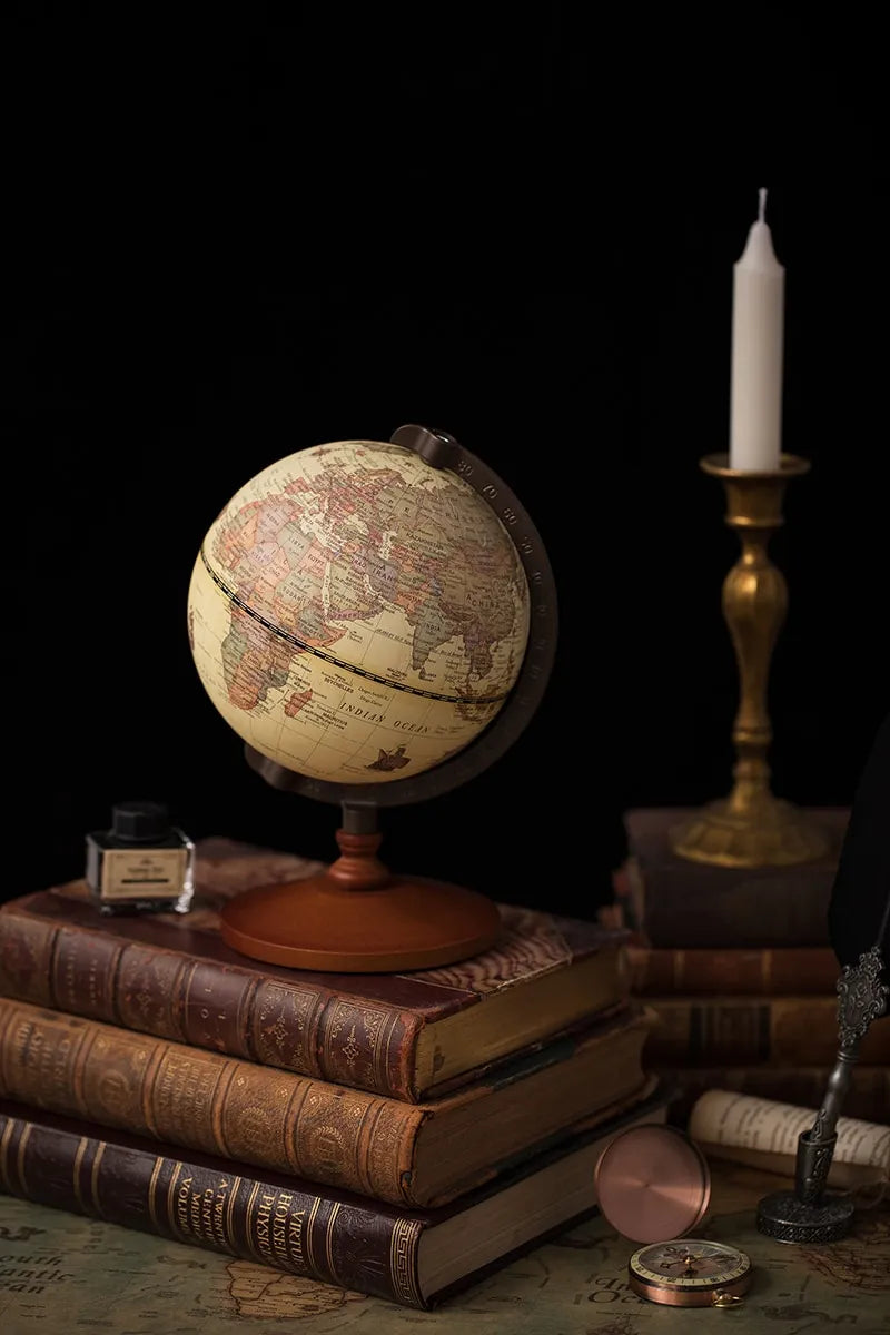 Nostalgic English Globe And Map Tapestry