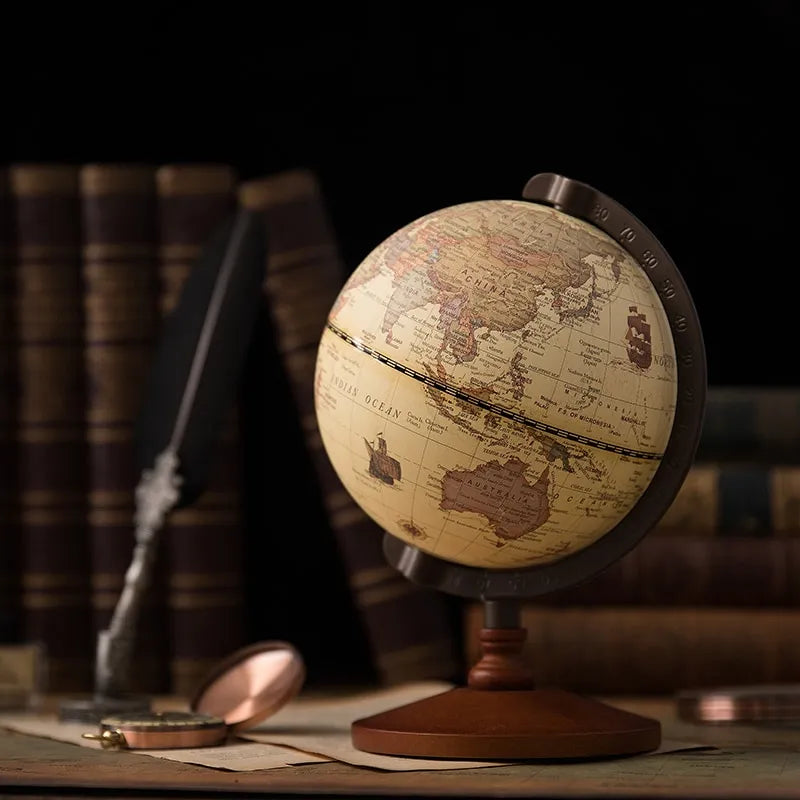 Nostalgic English Globe And Map Tapestry